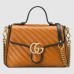 Gucci GG Marmont Small Top Handle Bag In Cognac Diagonal Leather