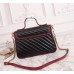 Gucci GG Marmont Small Top Handle Bag In Black Diagonal Leather