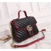 Gucci GG Marmont Small Top Handle Bag In Black Diagonal Leather