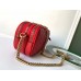 Gucci GG Marmont Mini Chain Bag In Red Leather