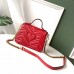 Gucci GG Marmont Mini Top Handle Bag In Red Leather