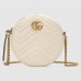 Gucci White GG Marmont Mini Round Shoulder Bag