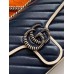 Gucci GG Marmont Small Shoulder Bag In Blue Diagonal Leather