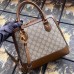 Gucci 1955 Horsebit Small Top Handle Bag In GG Supreme With Brown Trim