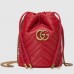 Gucci GG Marmont Mini Bucket Bag In Red Matelasse Leather