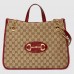 Gucci Horsebit 1955 Medium Tote Bag In Canvas with Black Trim