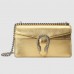 Gucci Dionysus Small Shoulder Bag In Gold Metallic Leather