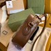 Gucci Horsebit 1955 Small Bag In GG Canvas With Brown Trim