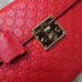 Gucci Red Medium Padlock Signature Top Handle Bag