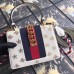 Gucci White Sylvie Bee Star Mini Leather Bag