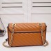 Gucci GG Marmont Small Shoulder Bag In Cognac Diagonal Leather