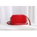 Gucci Red GG Marmont Velvet Small Shoulder Bag