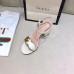 Gucci White Mid-heel Sandals With GG Marmont Logo